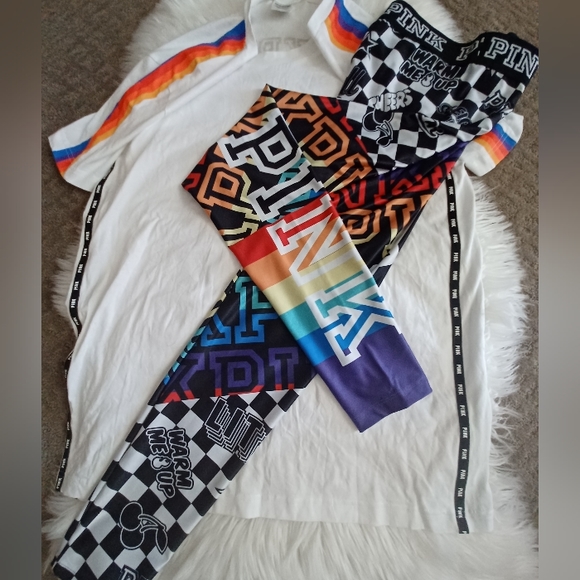 PINK Victoria's Secret Other - RARE HTF VS PINK LG SHIRT 2018, MED LEGGINGS GORGEOUS OUTFIT